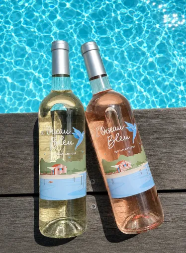 nouveau vin en IGP Atlantique : l'oiseau bleu blanc, Bordeaux, Caves de Rauzan